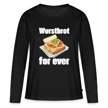 Wurstbrot Forever – Sandwich Pop Art - Frauen Premium Bio Langarmshirt - Schwarz - Vorne - Julia (174cm)