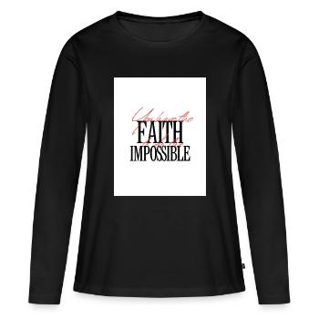 La foi pour rendre l’impossible - T-shirt manches longues Premium bio Femme - noir - Devant - Julia (174cm)