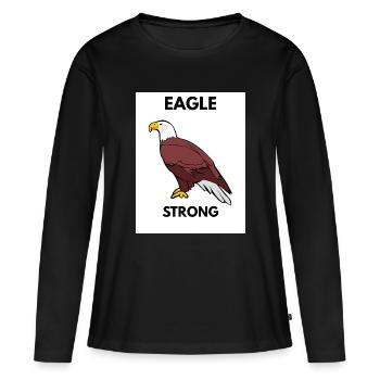 Eagle Strong Grafikthema - Frauen Premium Bio Langarmshirt - Schwarz - Vorne - Julia (174cm)