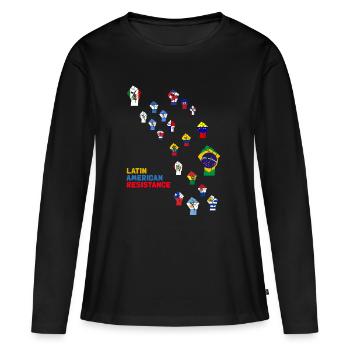 Mosaik des lateinamerikanischen Widerstands - Frauen Premium Bio Langarmshirt - Schwarz - Vorne - Julia (174cm)
