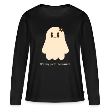 My First Halloween Baby Ghost Gift - Women's Premium Organic Long Sleeve Shirt - black - Front - Julia (174cm)