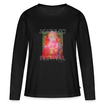 Festival Acapulco Rétro 1997 - T-shirt manches longues Premium bio Femme - noir - Devant - Julia (174cm)