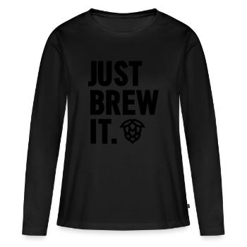 Juste le brasser - T-shirt manches longues Premium bio Femme - noir - Devant - Julia (174cm)
