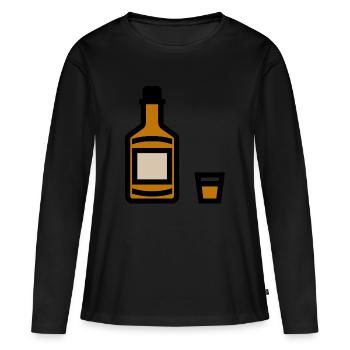 Bouteille de whisky, bouteille de whisky - T-shirt manches longues Premium bio Femme - noir - Devant - Julia (174cm)