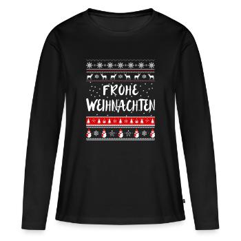 Merry Christmas - Christmas present - Women's Premium Organic Long Sleeve Shirt - black - Front - Julia (174cm)