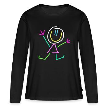 stick figure - Women's Premium Organic Long Sleeve Shirt - black - Front - Julia (174cm)