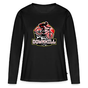 Vélo Downhill VTT - T-shirt manches longues Premium bio Femme - noir - Devant - Julia (174cm)