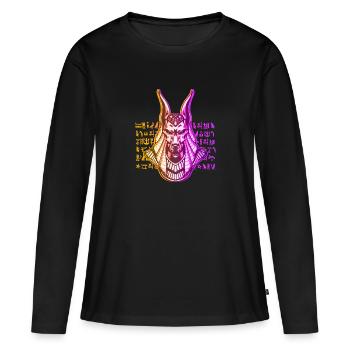 Anubis Dieu Egypte - T-shirt manches longues Premium bio Femme - noir - Devant - Julia (174cm)