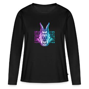 Anubis Dieu Egypte - T-shirt manches longues Premium bio Femme - noir - Devant - Julia (174cm)