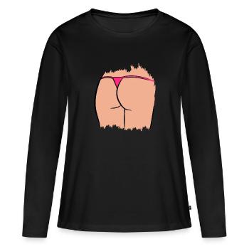 Woman ass funny with thong - Women's Premium Organic Long Sleeve Shirt - black - Front - Julia (174cm)