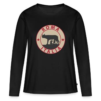 Roma - Women's Premium Organic Long Sleeve Shirt - black - Front - Julia (174cm)