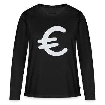 Marque en euros - T-shirt manches longues Premium bio Femme - noir - Devant - Julia (174cm)