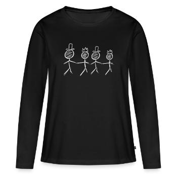 vier Freunde - Frauen Premium Bio Langarmshirt - Schwarz - Vorne - Julia (174cm)