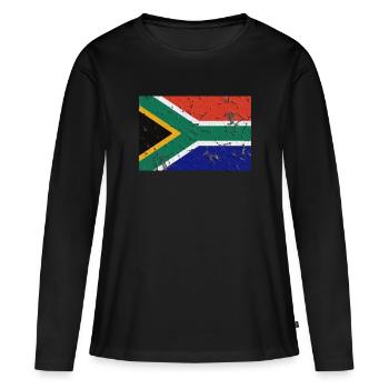 Afrique du Sud - T-shirt manches longues Premium bio Femme - noir - Devant - Julia (174cm)