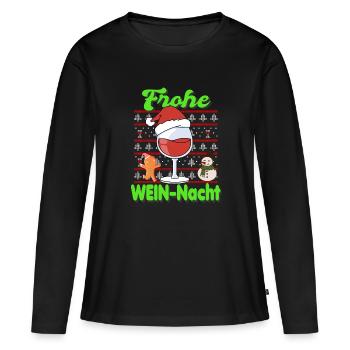 Frohe Weihnachten - Frauen Premium Bio Langarmshirt - Schwarz - Vorne - Julia (174cm)
