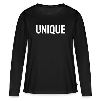 Unique - T-shirt manches longues Premium bio Femme - noir - Devant - Julia (174cm)