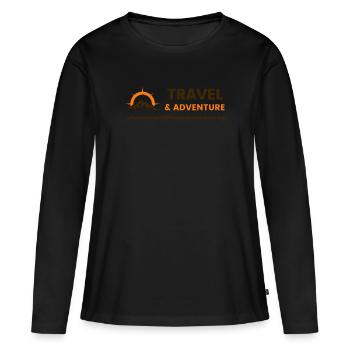 Full Channel Logo - Women's Premium Organic Long Sleeve Shirt - black - Front - Julia (174cm)