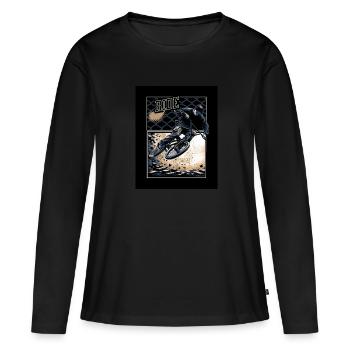 Motard de rue - T-shirt manches longues Premium bio Femme - noir - Devant - Julia (174cm)