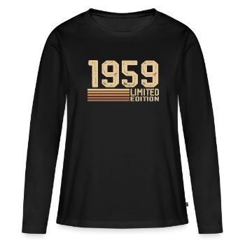 Né en 1959 anniversaire - Cadeau 1959 Vintage 1959 - T-shirt manches longues Premium bio Femme - noir - Devant - Julia (174cm)