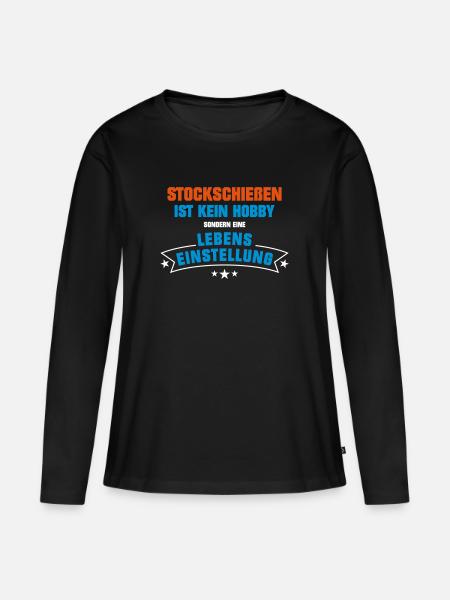Stockschießen Sportart - Frauen Premium Bio Langarmshirt - Schwarz