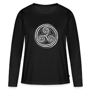 Triskele - Women's Premium Organic Long Sleeve Shirt - black - Front - Julia (174cm)