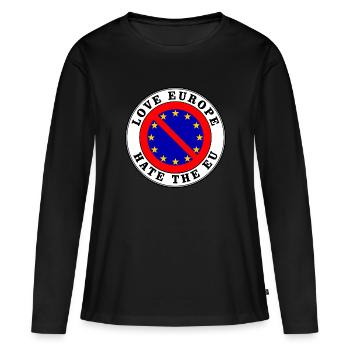 Anti eu - love europe hate the eu - Frauen Premium Bio Langarmshirt - Schwarz - Vorne - Julia (174cm)