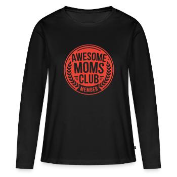 Club of Moms Awesome Moms Club - Women's Premium Organic Long Sleeve Shirt - black - Front - Julia (174cm)