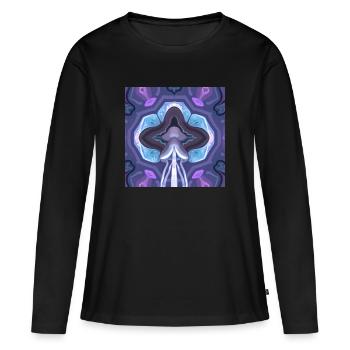 Psychedelic Jellyfish 2 - Frauen Premium Bio Langarmshirt - Schwarz - Vorne - Julia (174cm)