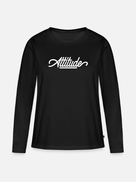 Attitude - Frauen Premium Bio Langarmshirt - Schwarz