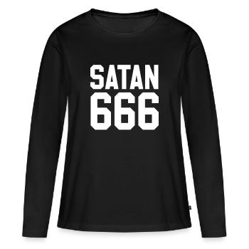 Satan équipe - T-shirt manches longues Premium bio Femme - noir - Devant - Julia (174cm)
