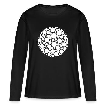 Kreise | Schaum | Muster | stylische Grafik - Frauen Premium Bio Langarmshirt - Schwarz - Vorne - Julia (174cm)