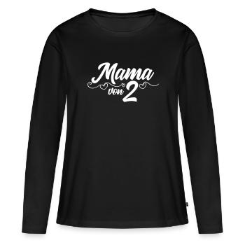Maman de Deux - Gémeaux - T-shirt manches longues Premium bio Femme - noir - Devant - Julia (174cm)