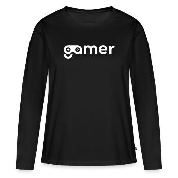 Gamer - Women's Premium Organic Long Sleeve Shirt - black - Front - Julia (174cm)