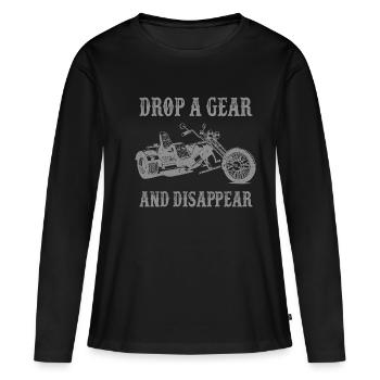 Drop A Gear And Disappear Trike Bike Tricycle - Frauen Premium Bio Langarmshirt - Schwarz - Vorne - Julia (174cm)