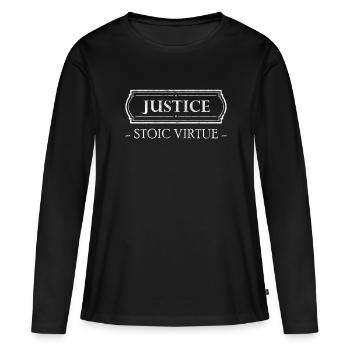Vertu stoïcienne Justice Stoïcisme - T-shirt manches longues Premium bio Femme - noir - Devant - Julia (174cm)