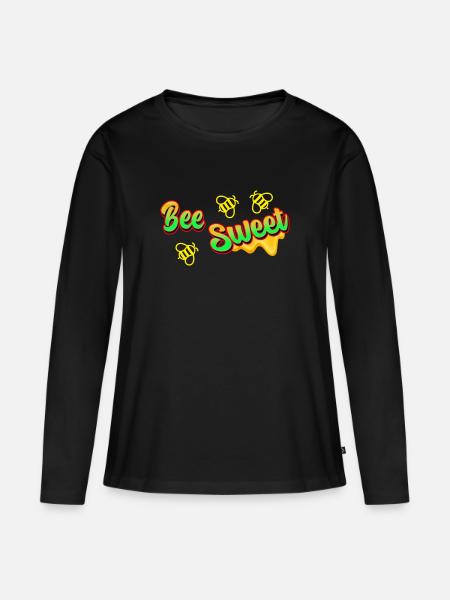 Biene süß - Frauen Premium Bio Langarmshirt - Schwarz