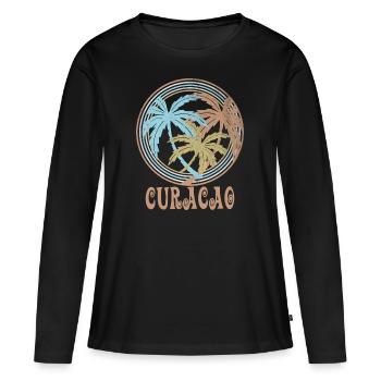 Curaçao - T-shirt manches longues Premium bio Femme - noir - Devant - Julia (174cm)