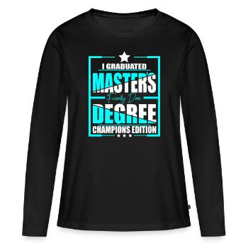 Maîtrise - T-shirt manches longues Premium bio Femme - noir - Devant - Julia (174cm)