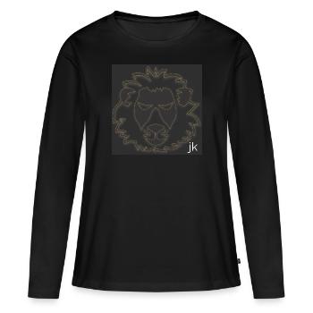 JK - Lion - Image - 2023 - T-shirt manches longues Premium bio Femme - noir - Devant - Julia (174cm)