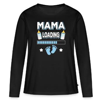 Maman Chargement Maman Mères Maman Maman Fête des mères - T-shirt manches longues Premium bio Femme - noir - Devant - Julia (174cm)