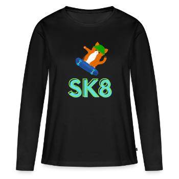 SK8 - Women's Premium Organic Long Sleeve Shirt - black - Front - Julia (174cm)