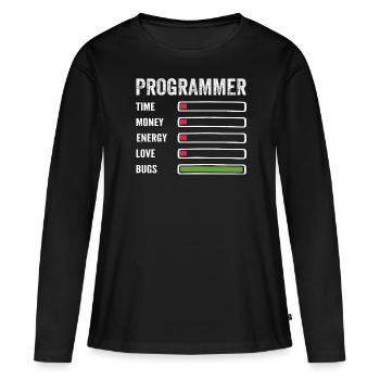 Entwickler Humor Programmierer Programmierer Programmierer - Frauen Premium Bio Langarmshirt - Schwarz - Vorne - Julia (174cm)