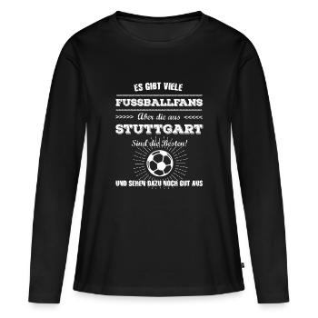 Stuttgart - Frauen Premium Bio Langarmshirt - Schwarz - Vorne - Julia (174cm)