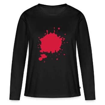 Sang / encre / Graffiti Splatter - T-shirt manches longues Premium bio Femme - noir - Devant - Julia (174cm)