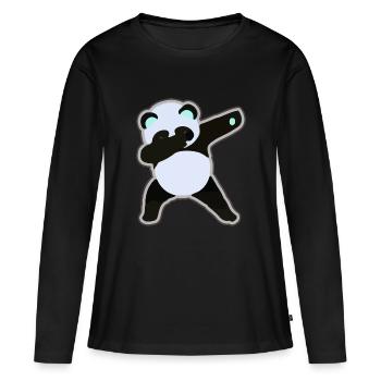 Dab Panda - T-shirt manches longues Premium bio Femme - noir - Devant - Julia (174cm)