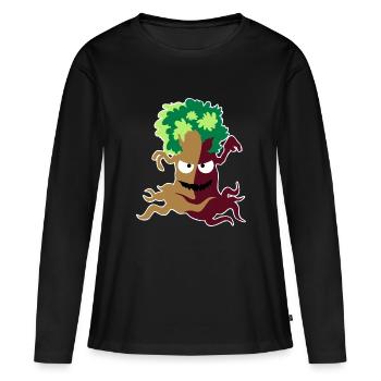 Erd-Elementar - Frauen Premium Bio Langarmshirt - Schwarz - Vorne - Julia (174cm)