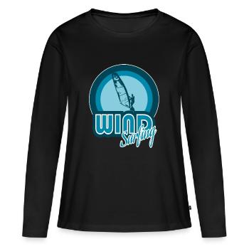 Windsurfer - T-shirt manches longues Premium bio Femme - noir - Devant - Julia (174cm)