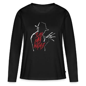 FREDDY KRUEGER DIT MON NOM - T-shirt manches longues Premium bio Femme - noir - Devant - Julia (174cm)
