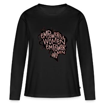 Empowered women girl power - Women's Premium Organic Long Sleeve Shirt - black - Front - Julia (174cm)
