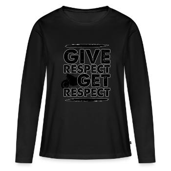 Give Respect de respect - Moto Respekt Biker - T-shirt manches longues Premium bio Femme - noir - Devant - Julia (174cm)